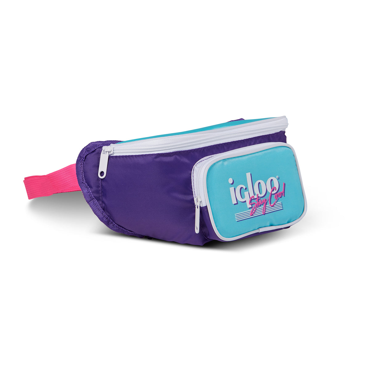 Igloo 90s Retro Collection Fanny Pack Portable Cooler, Purple And Teal(Open Box)