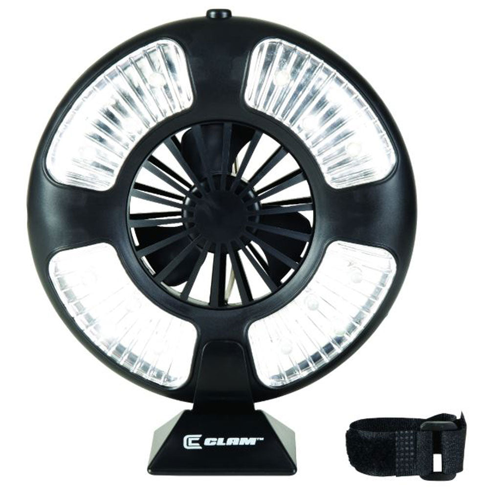 Clam Corporation 8429 Portable Outdoor Attachable Fan/LED Light Combo, Large
