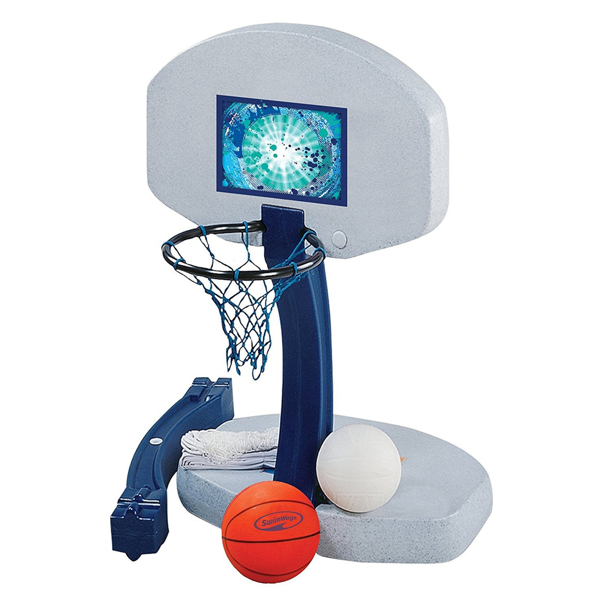 SwimWays 2-in-1 Poolside Volleyball & Basketball Pool Water Game Set (Open Box)