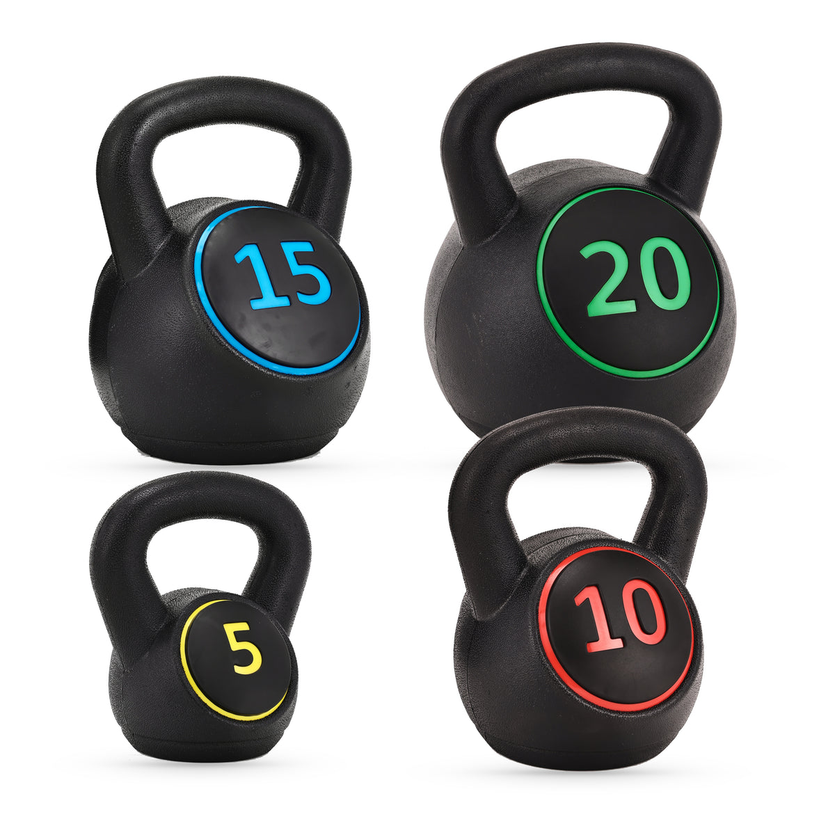 BalanceFrom 50lb Vinyl Cement-Filled Kettlebell Set for Strength Training