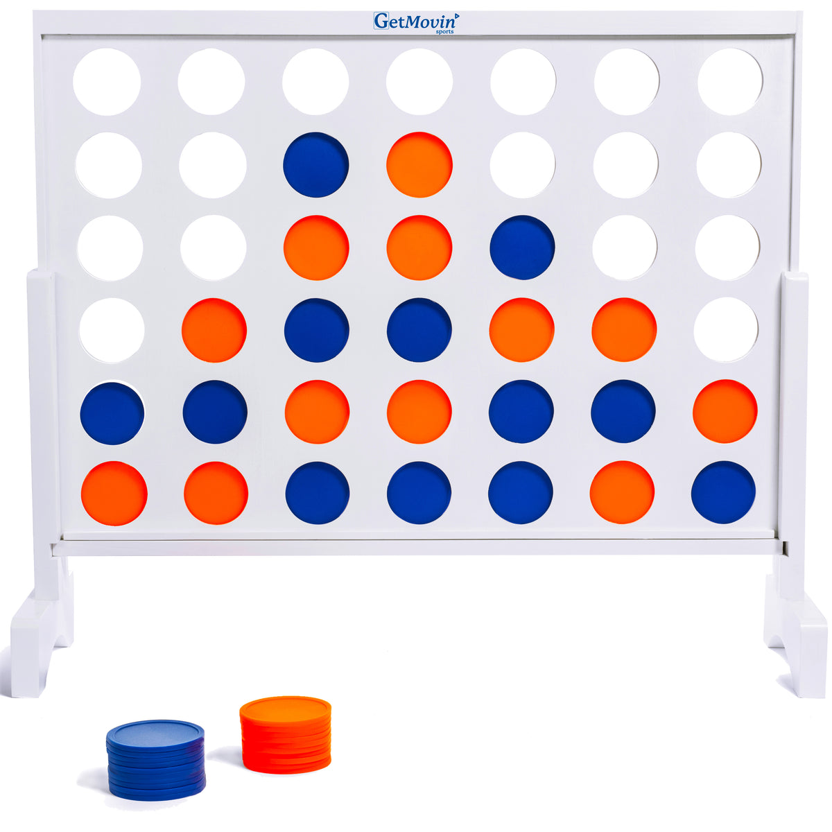 GetMovin' Sports GMS2 Giant Plastic 4 In A Row Lawn Board Game Set,White (Used)