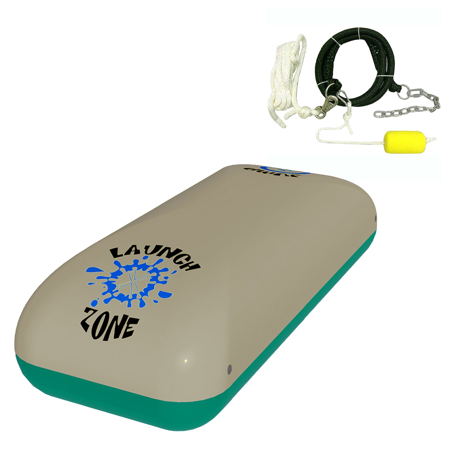 Inflatable 3 Piece Anchor Connection Kit,Lake Beach Water Trampoline,Green & Tan