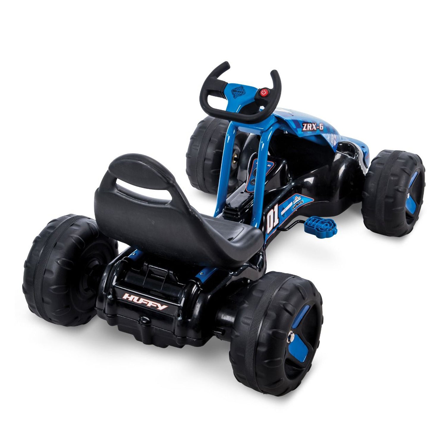 Huffy Flat Kart Battery Powered 4 Wheel Ride On Racer Kids Car, Blue (Used)