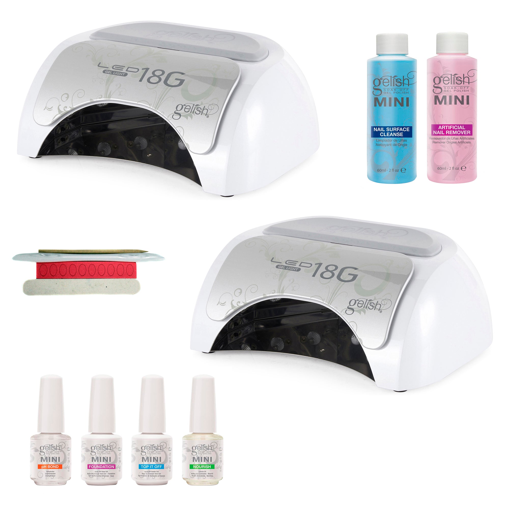 Gelish Basix Starter Kit & Harmony Professional Salon LED Lamp Light (2 Pack) - VMInnovations