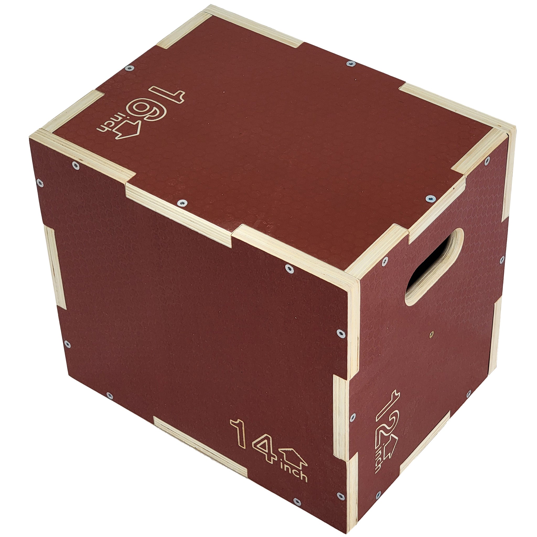 Signature Fitness 16"x14"x12" Non-Slip Wooden Plyo Box Jump Exercise Platform