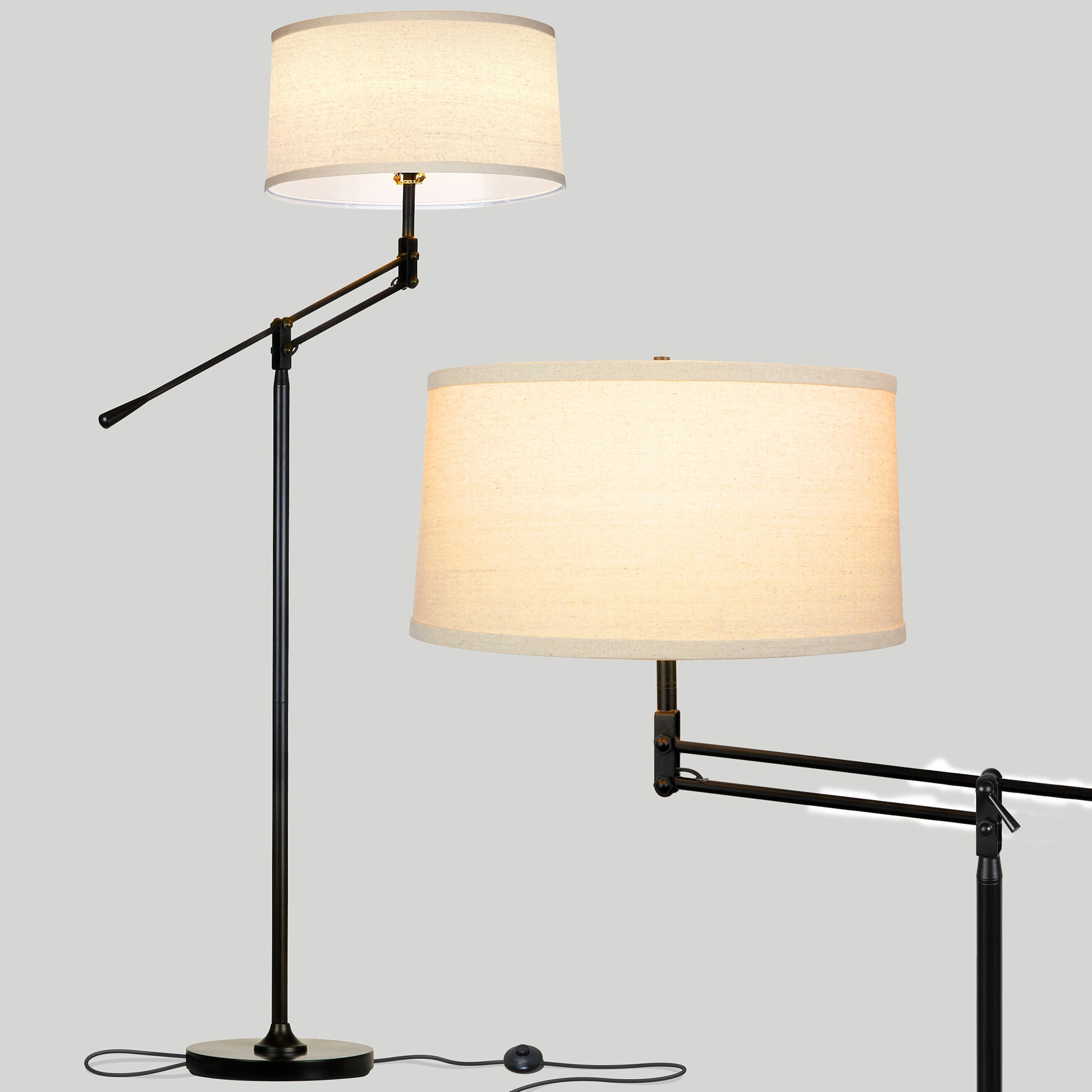 Brightech Ava Tall Standing Floor Lamp Pole w/ LED Light Bulb, Black (Used)