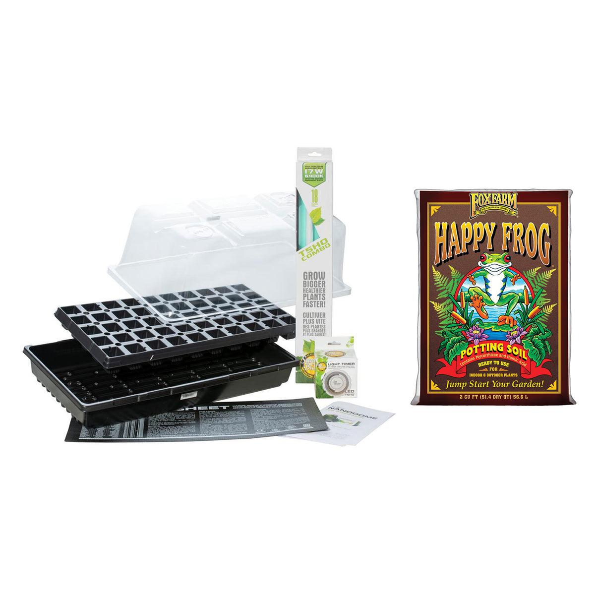 SunBlaster SL1611206 Grow Up Beginners Propagation Kit and Potting Soil Mix Set