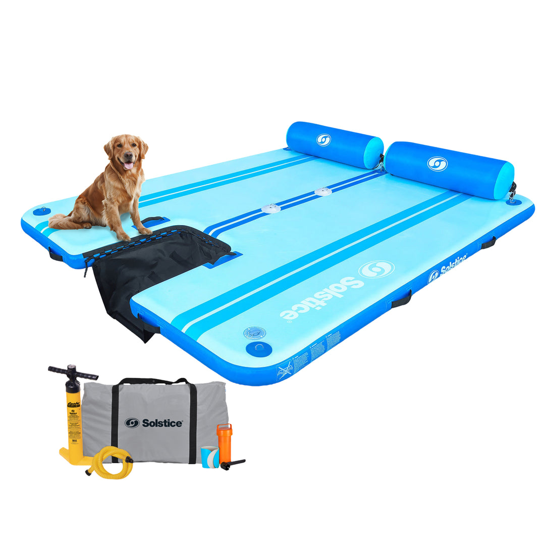 Solstice Original Floating Inflatable Dock RISE Water Mat 10 x 8 Foot Platform - VMInnovations