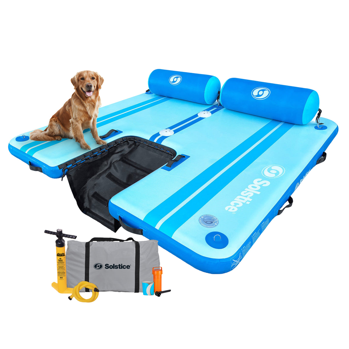 Solstice Original Floating Inflatable Dock RISE WaterMat 7x7' Platform(Open Box) - VMInnovations