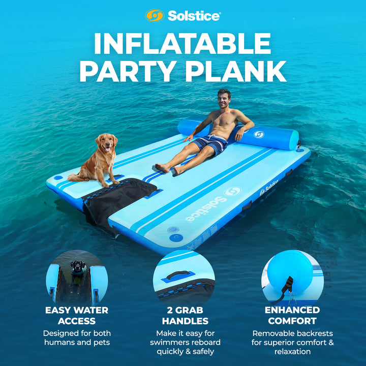 Solstice Original Floating Inflatable Dock RISE Water Mat 10 x 8 Foot Platform - VMInnovations