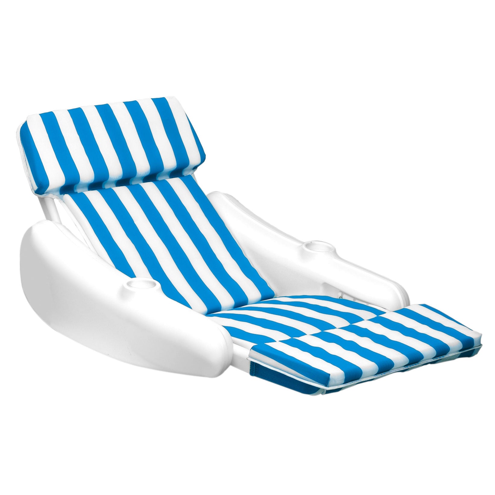 SunChaser Swimming Pool Padded Floating Luxury Lounge Chair, Blue (4 Pack)
