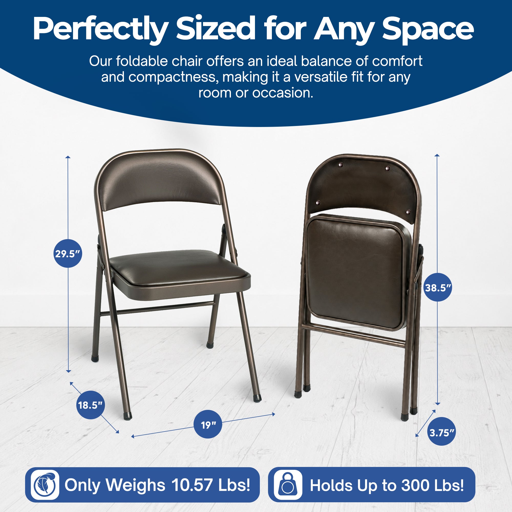 MECO Sudden Comfort Deluxe Cinnabar Vinyl Seat Padded Folding Chair, (Set of 4) - VMInnovations