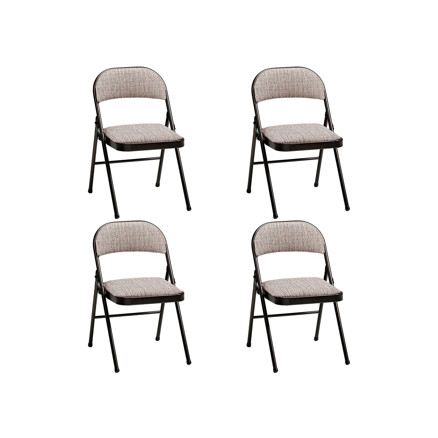 MECO 4-Pack of Deluxe Motif Fabric Padded Folding Chairs with 16 x 16 Inch Seat - VMInnovations