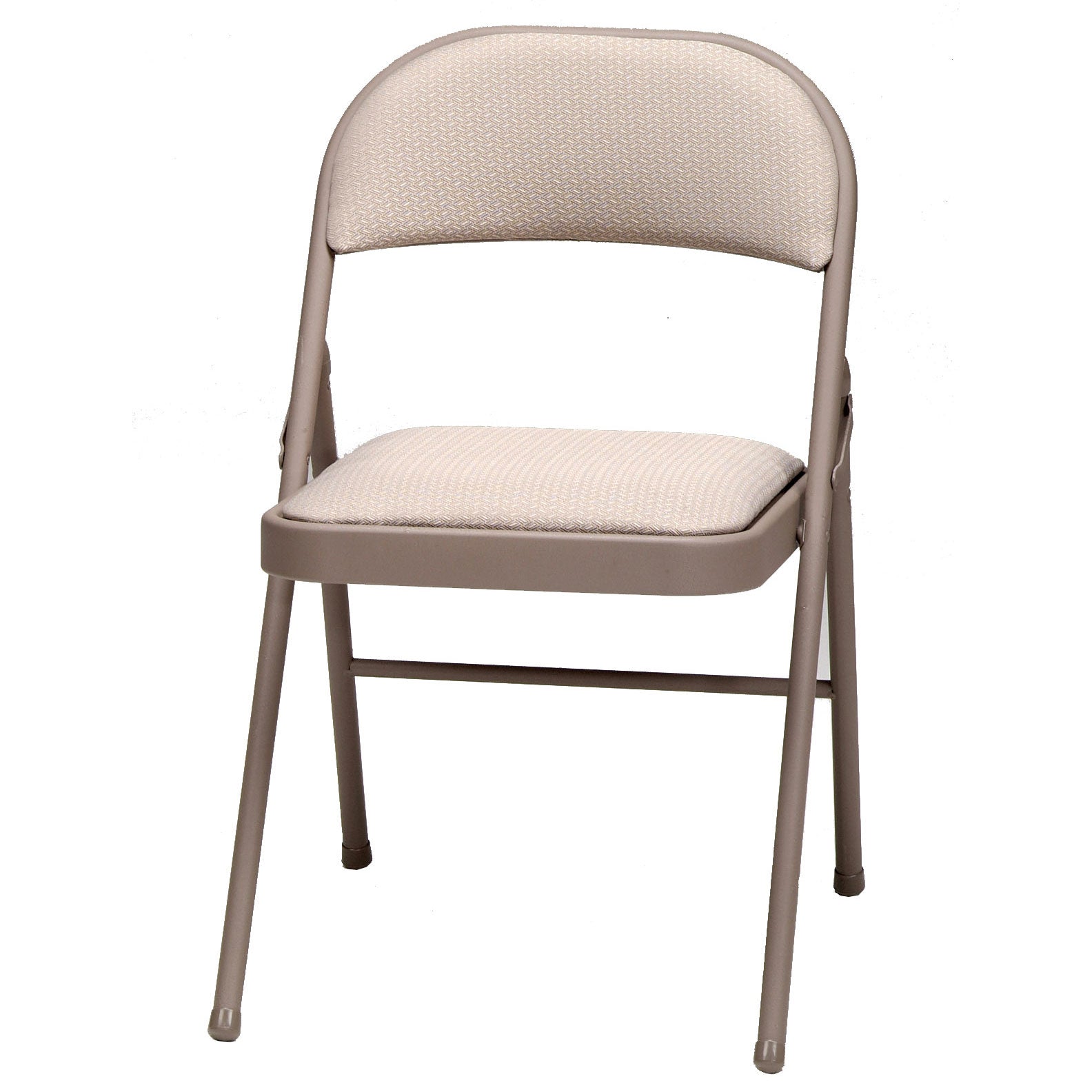 MECO Sudden Comfort Deluxe Metal Fabric Padded Folding Chair, Tan (4 Pack)(Used) - VMInnovations
