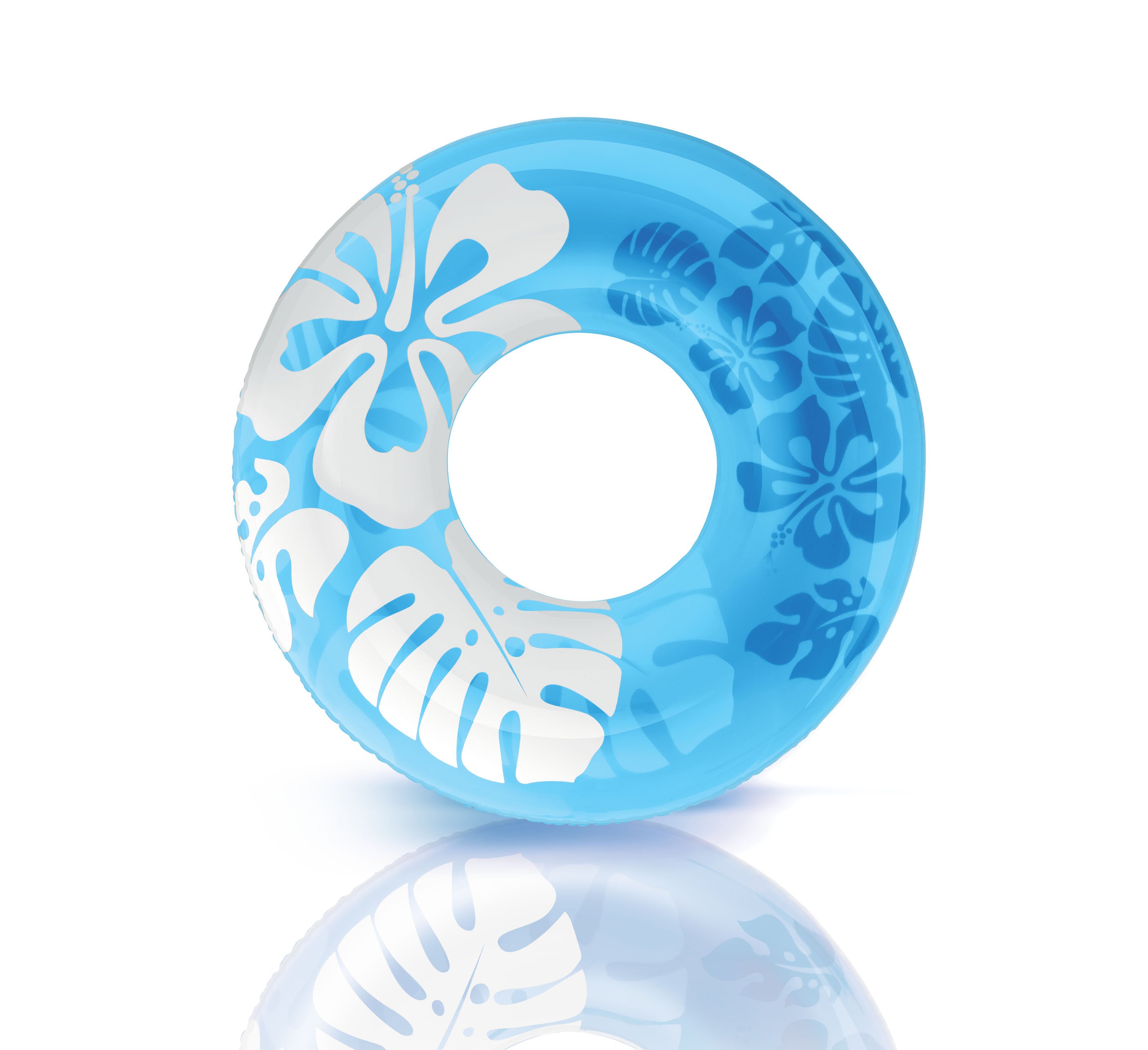 Intex 36 Inch Transparent Inflatable Round Swimming Pool Ring Float (2 Pack)