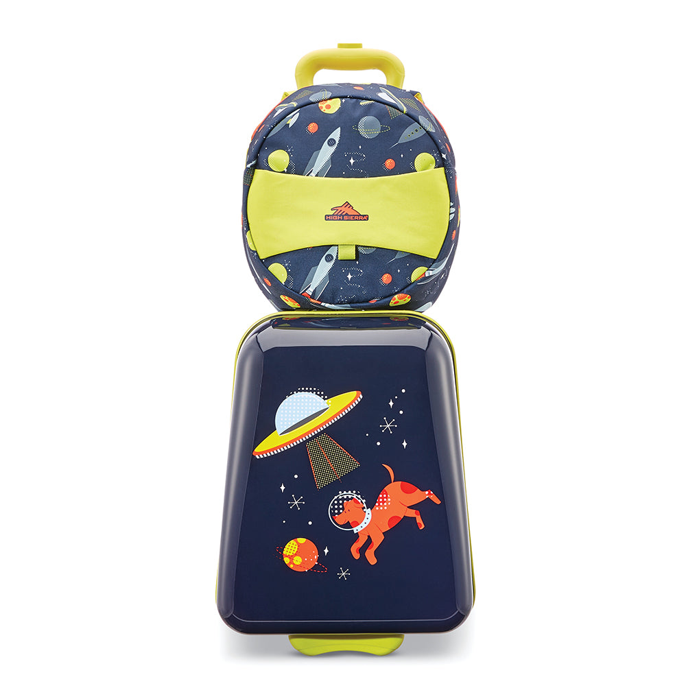 High Sierra Kids 2 Pc Luggage Set with Suitcase & Backpack, Navy (Open Box) - VMInnovations