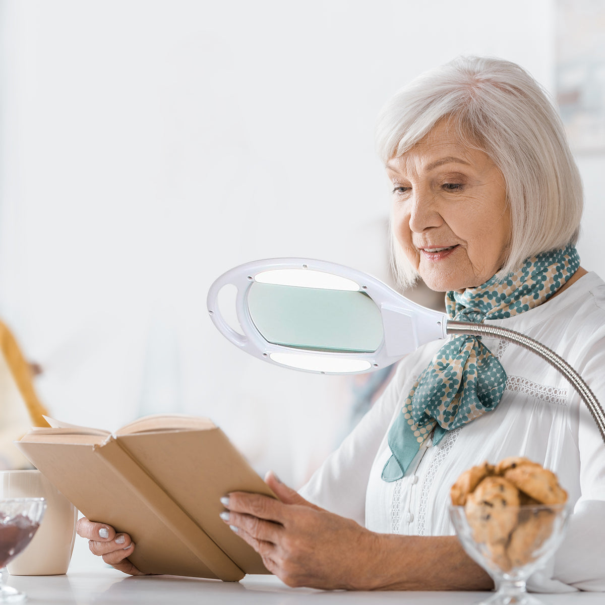 Brightech LightView Pro Magnifying 5 Diopter LED Floor Lamp, White (Open Box)