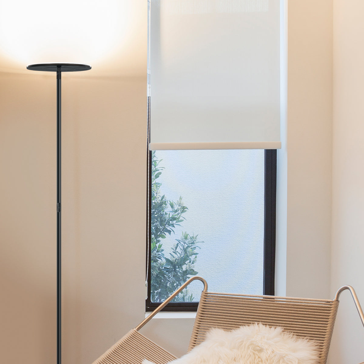 Brightech Sky LED Torchiere Super Bright Floor Lamp, Gun Metal Black (For Parts)