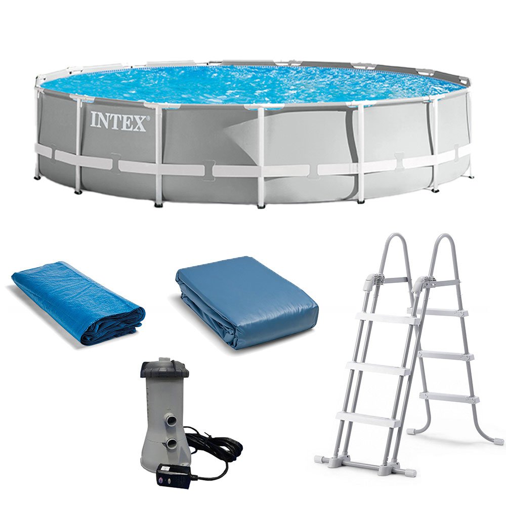 Intex 15 Ft. x 42 In. Prism Frame Above Ground Swimming Pool Set w/ Filter (2) - VMInnovations