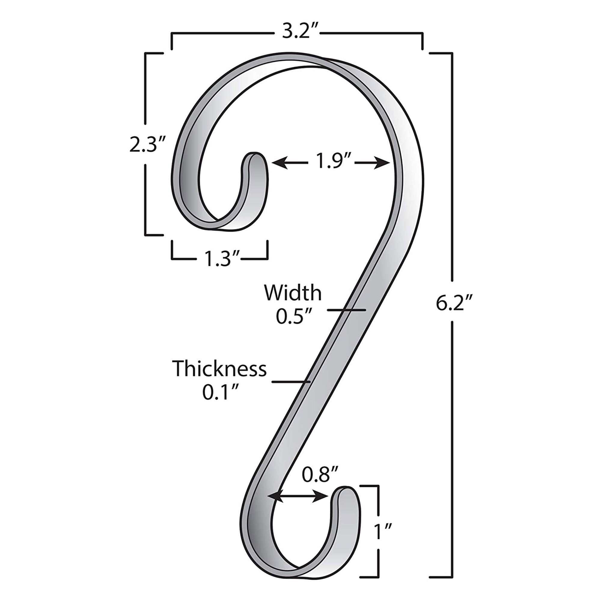 Haute Decor Stocking Scrolls Holiday Stocking Hanger, Silver Glitter, 4 Pack
