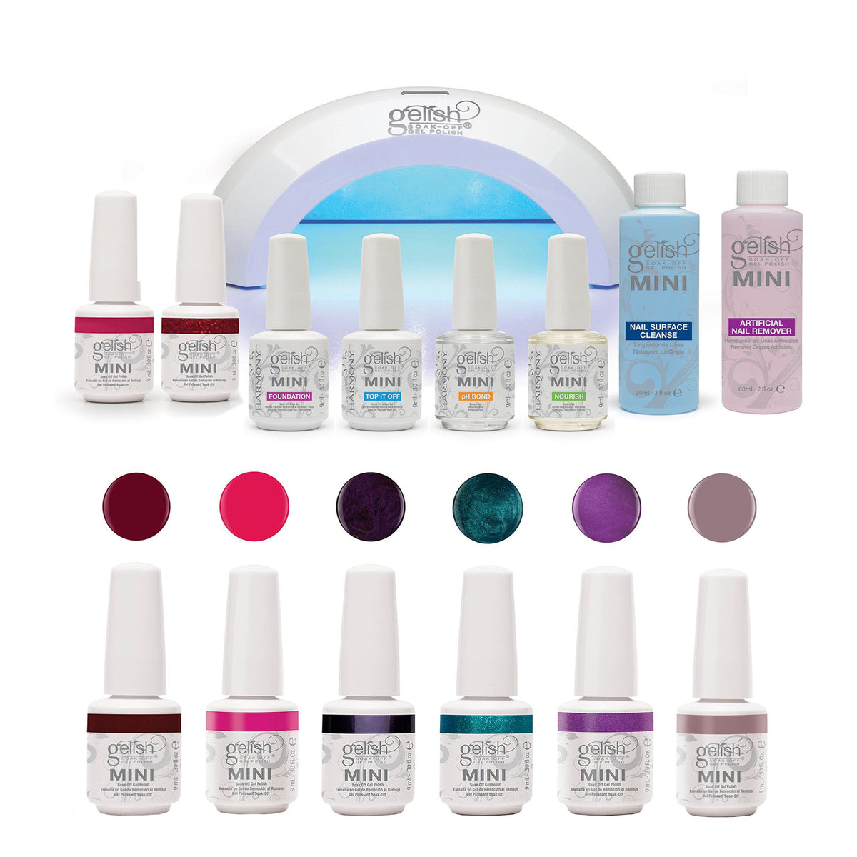 Gelish Mini Full Package Kit and Mini Sassy Intergalactic Glam Nail Polish Set