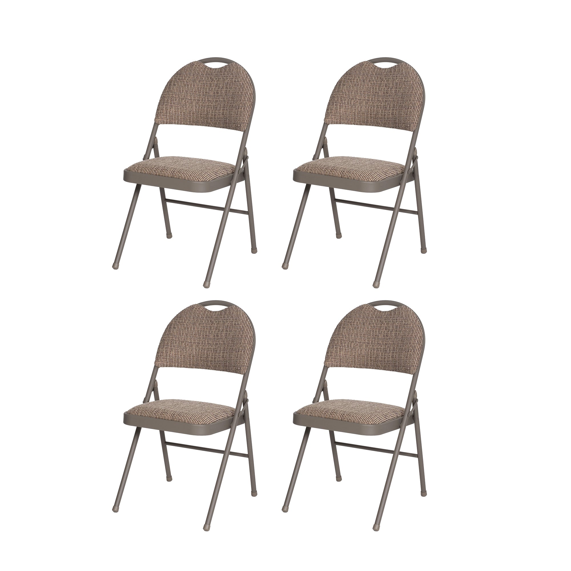 MECO Sudden Comfort Motif Fabric Double Pad High Back Folding Chair, (Set of 4) - VMInnovations