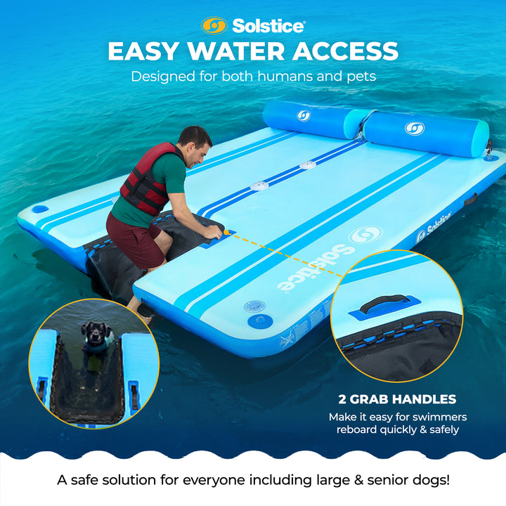 Solstice Original Floating Inflatable Dock RISE Water Mat 10 x 8 Foot Platform - VMInnovations
