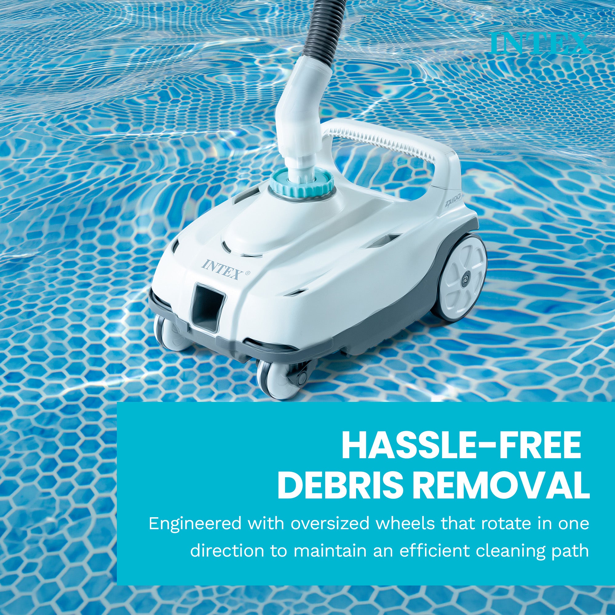 Intex ZX100 Automatic Pressure Side Swimming Pool Cleaner w/Hose & Converter