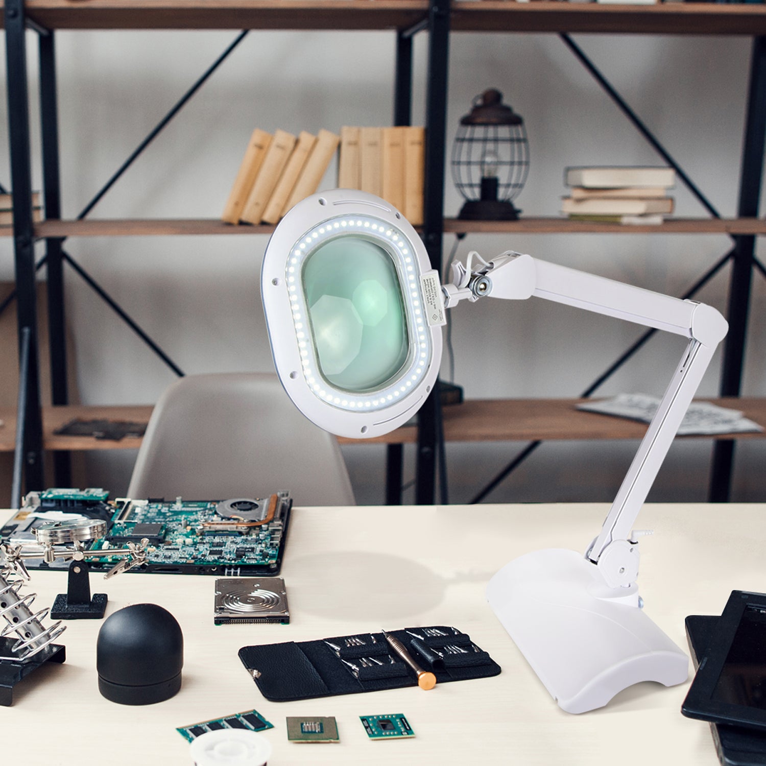 Brightech Lightview XL 2 in 1 Magnifying Floor and Desk Lamp, White (Open Box) - VMInnovations