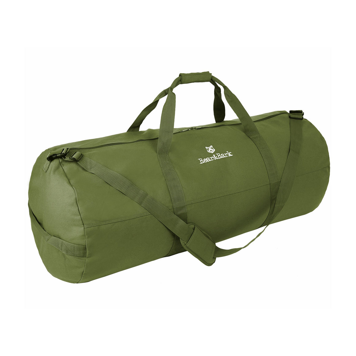Bear&Bark 46 x 20 Inch Military Travel Duffel Bag with Strap, Green (Open Box)