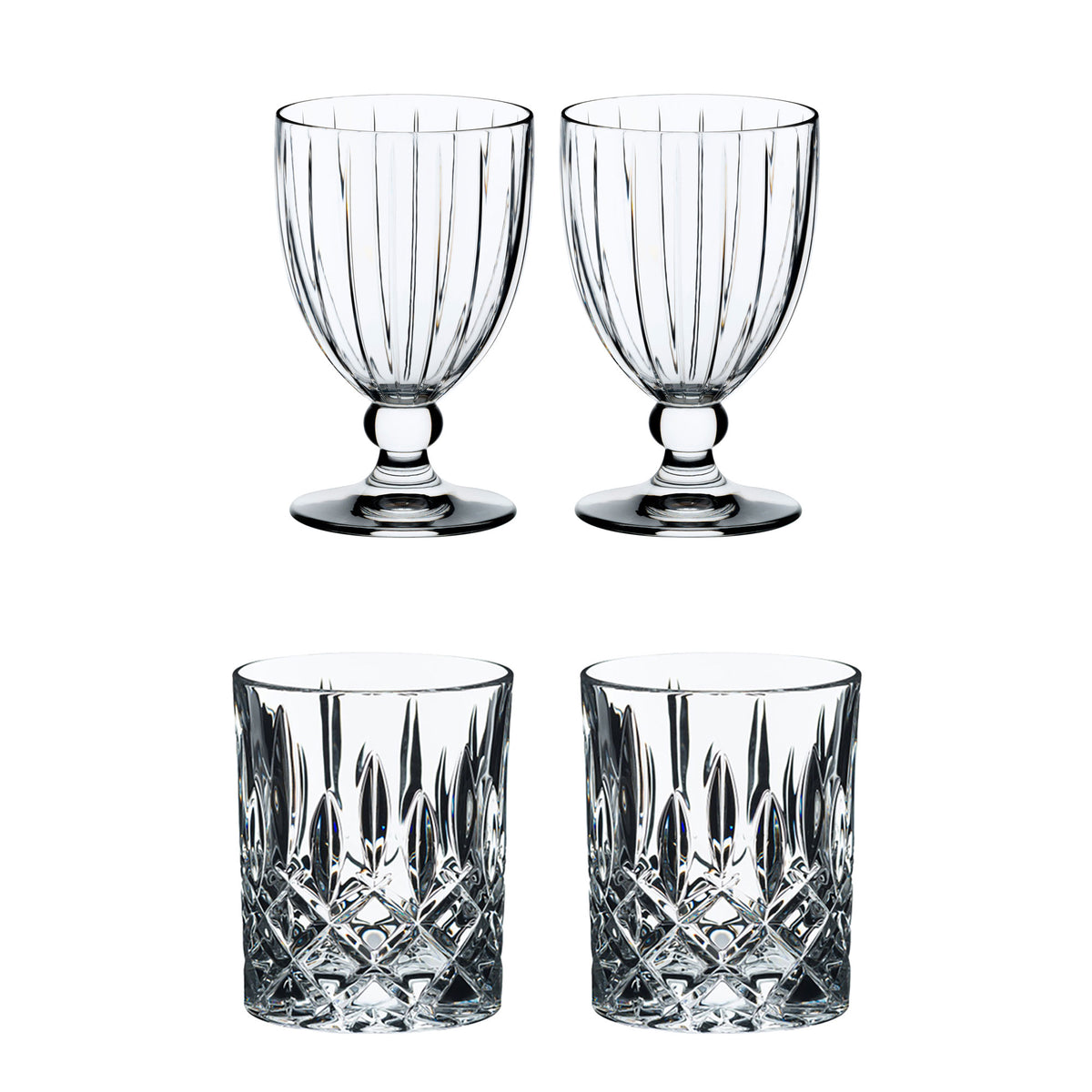 Riedel Sunshine Glasses (2 Pack) & Spey Tumbler Crystal Whiskey Glasses (2 Pack)