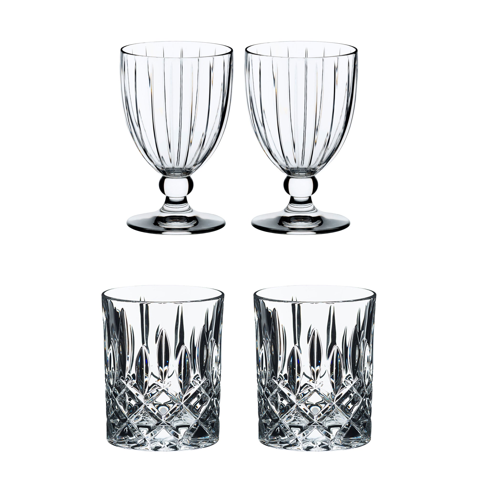Riedel Sunshine Glasses (2 Pack) & Spey Tumbler Crystal Whiskey Glasses (2 Pack) - VMInnovations