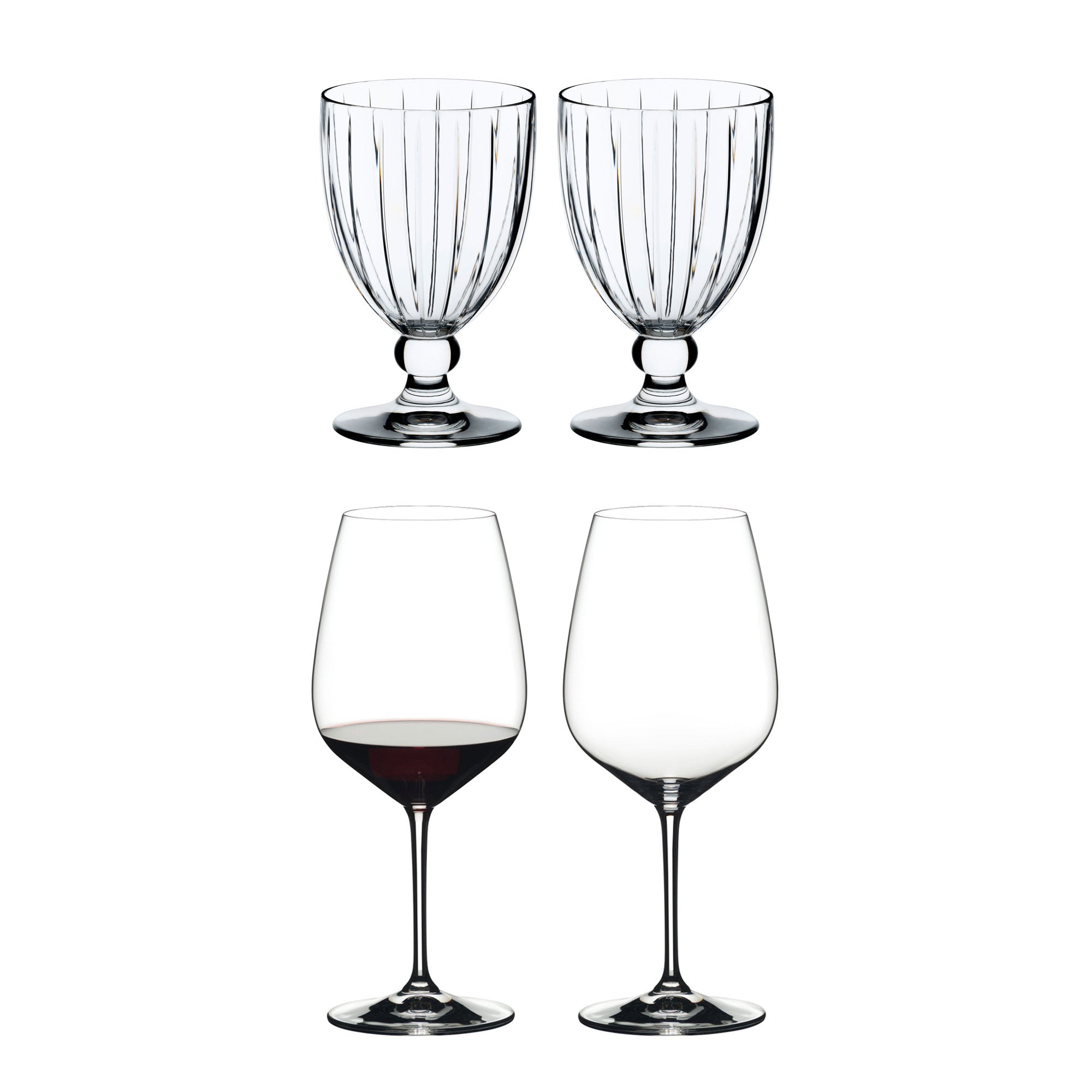 Riedel Sunshine Glass (2 Pack) & Heart to Heart Crystal Red Wine Glass (2 Pack) - VMInnovations