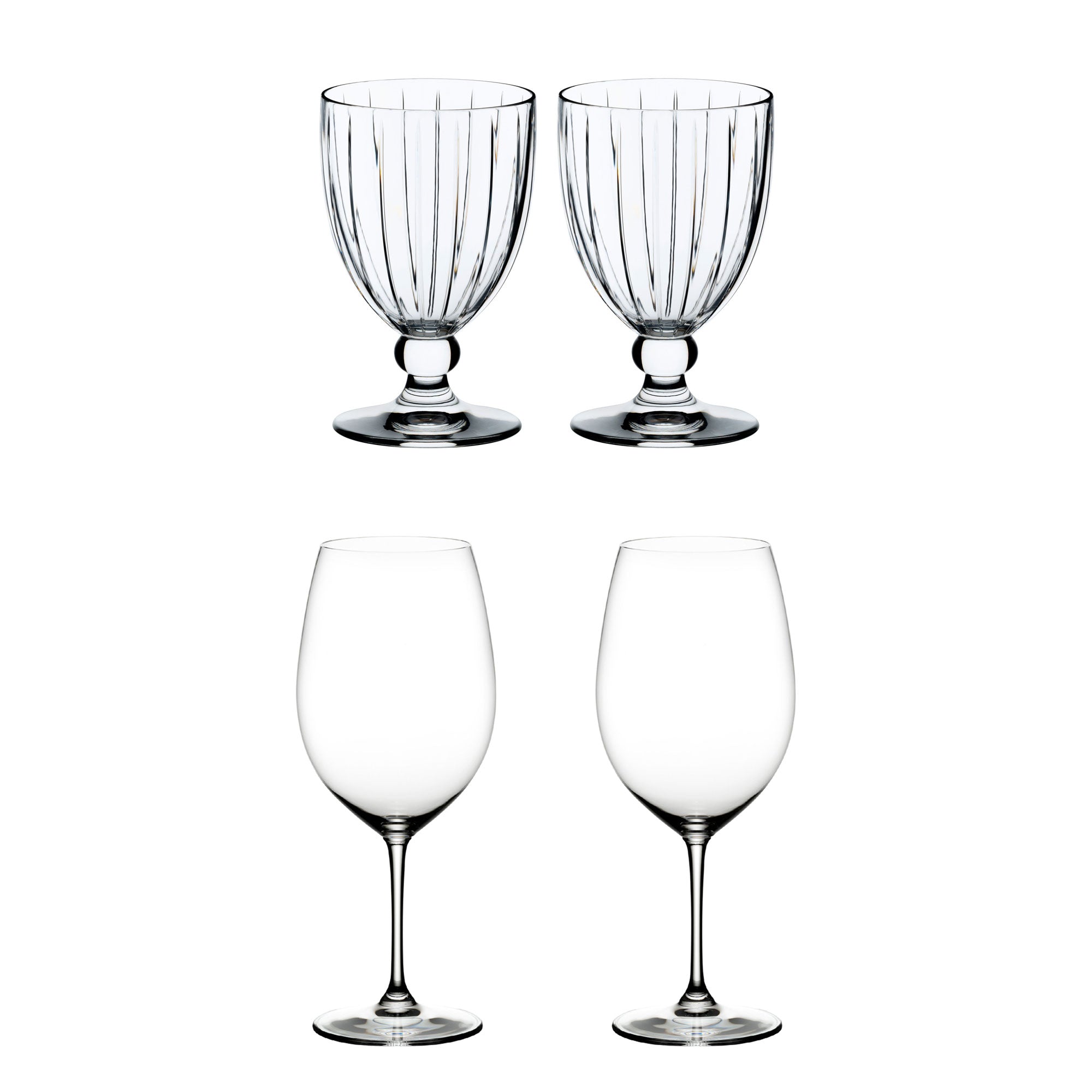 Riedel Sunshine Crystal Glass (2 Pack) & Vinum Crystal Red Wine Glass (2 Pack) - VMInnovations
