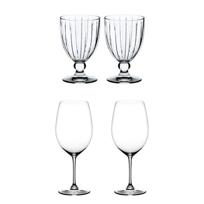 Riedel Sunshine Crystal Glass (2 Pack) & Vinum Crystal Red Wine Glass (2 Pack)