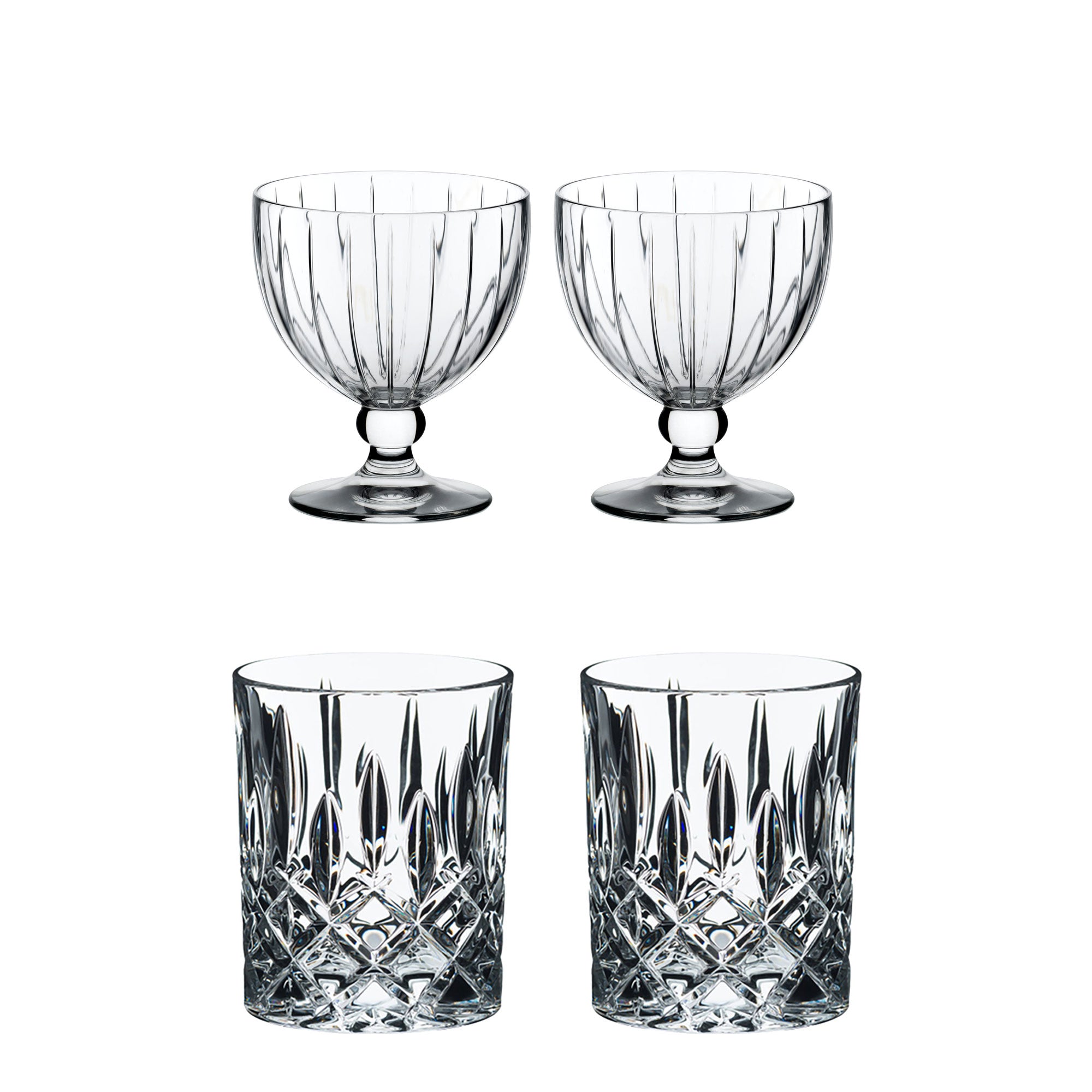 Riedel Sunshine Glasses (2 Pack) & Spey Tumbler Crystal Whiskey Glasses (2 Pack) - VMInnovations