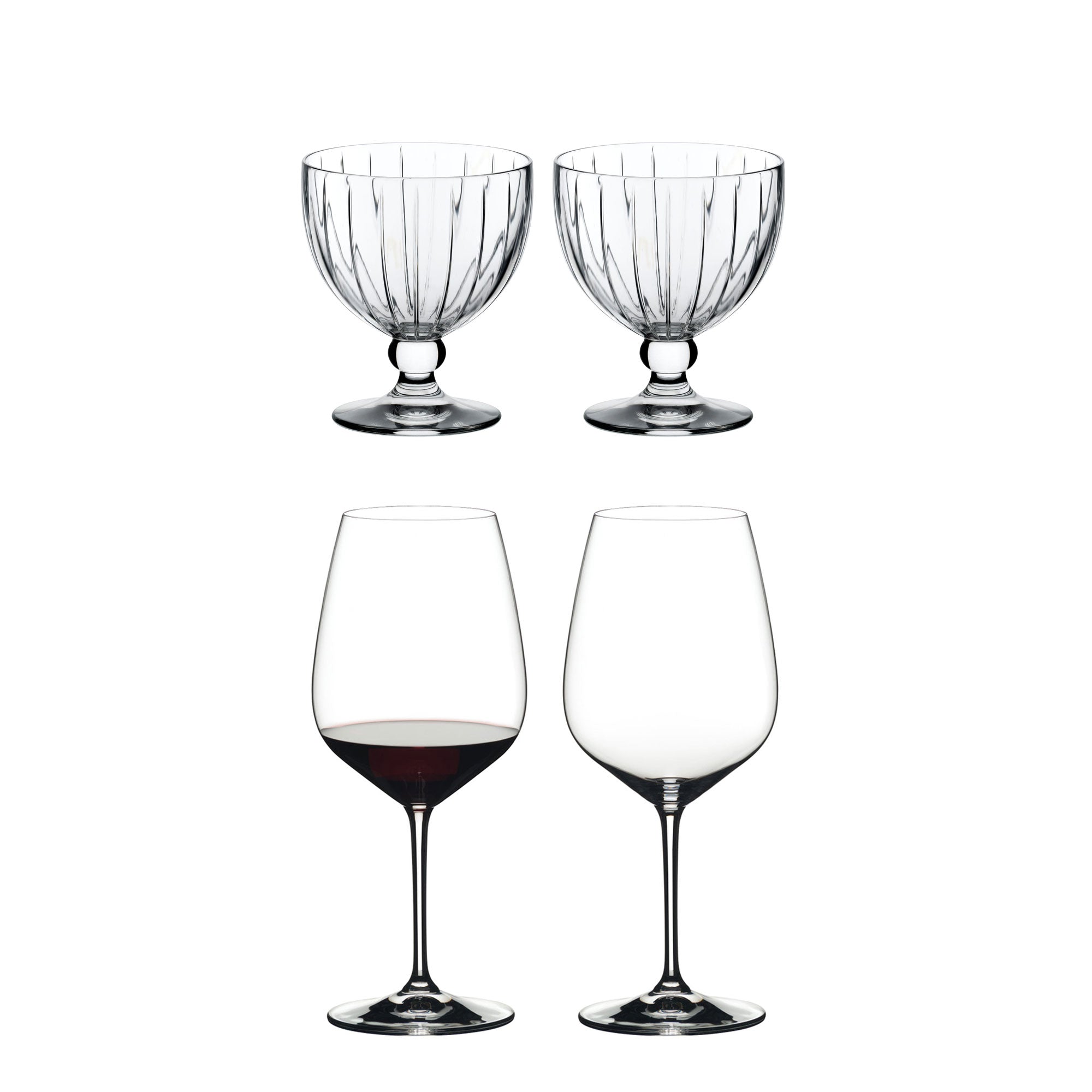Riedel Sunshine Glass (2 Pack) & Heart to Heart Crystal Red Wine Glass (2 Pack) - VMInnovations