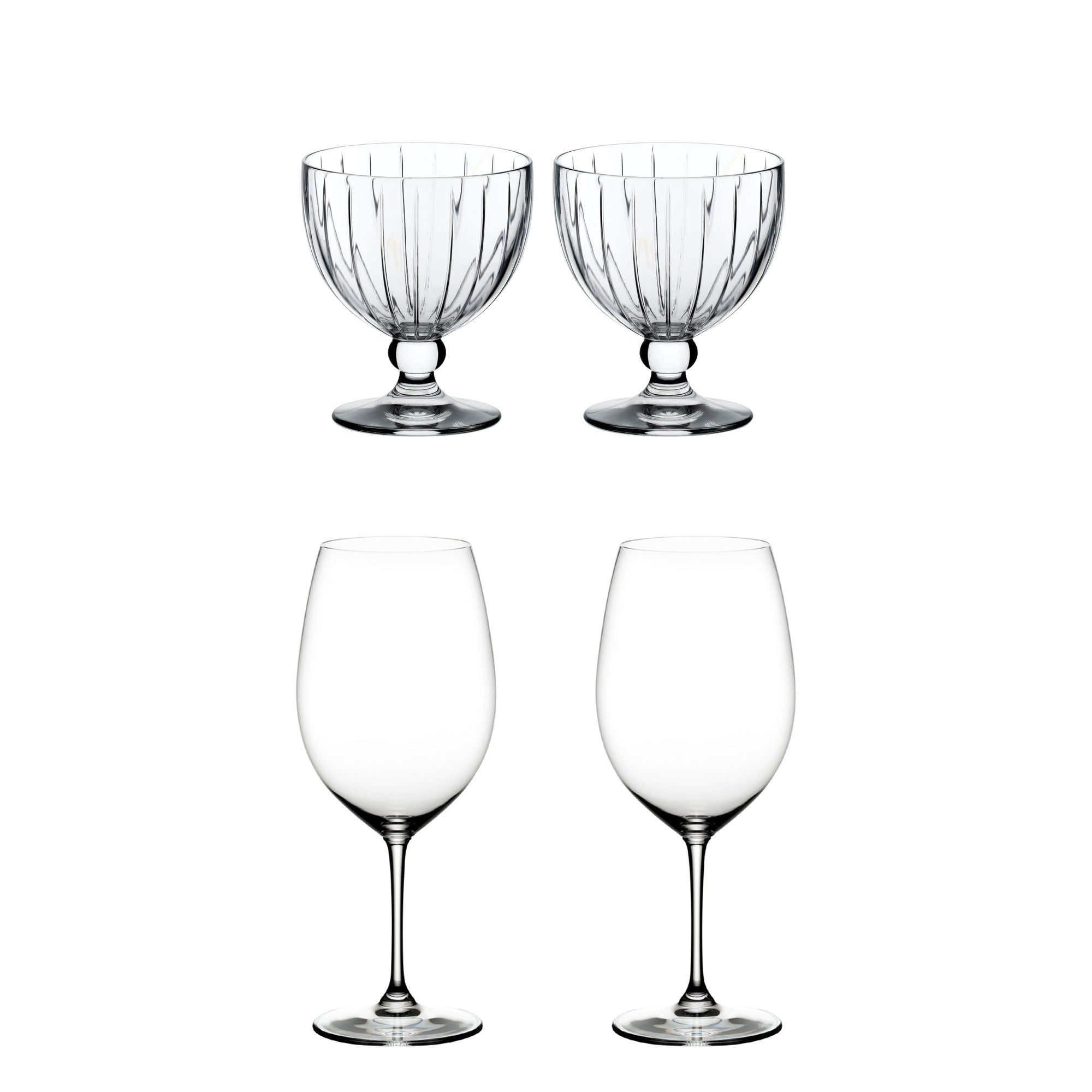 Riedel Sunshine Dessert Glass (2 Pack) & Vinum Crystal Red Wine Glass (2 Pack) - VMInnovations