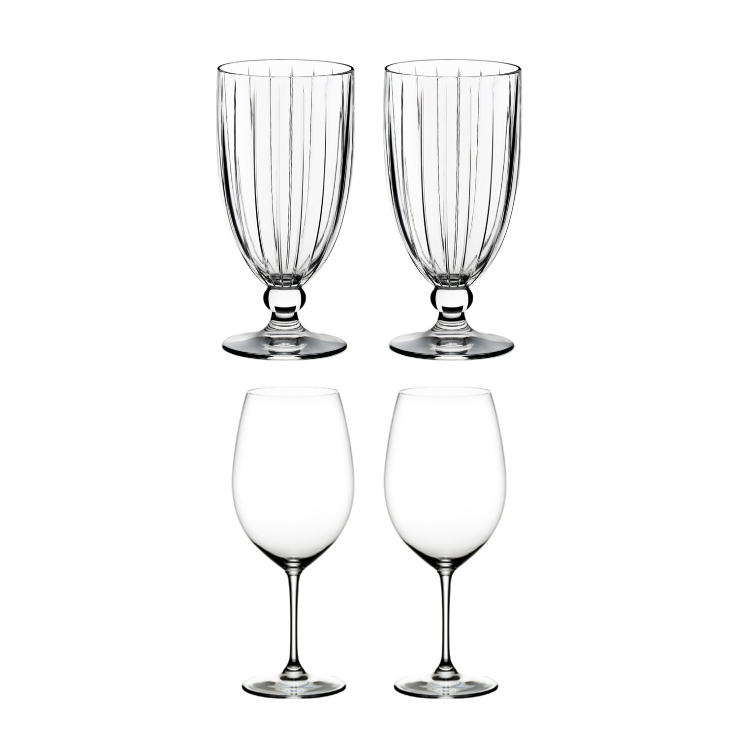 Riedel Classic Crystal Tall All-Purpose Glass & Grand Cru Wine Glass, Set of 4 - VMInnovations