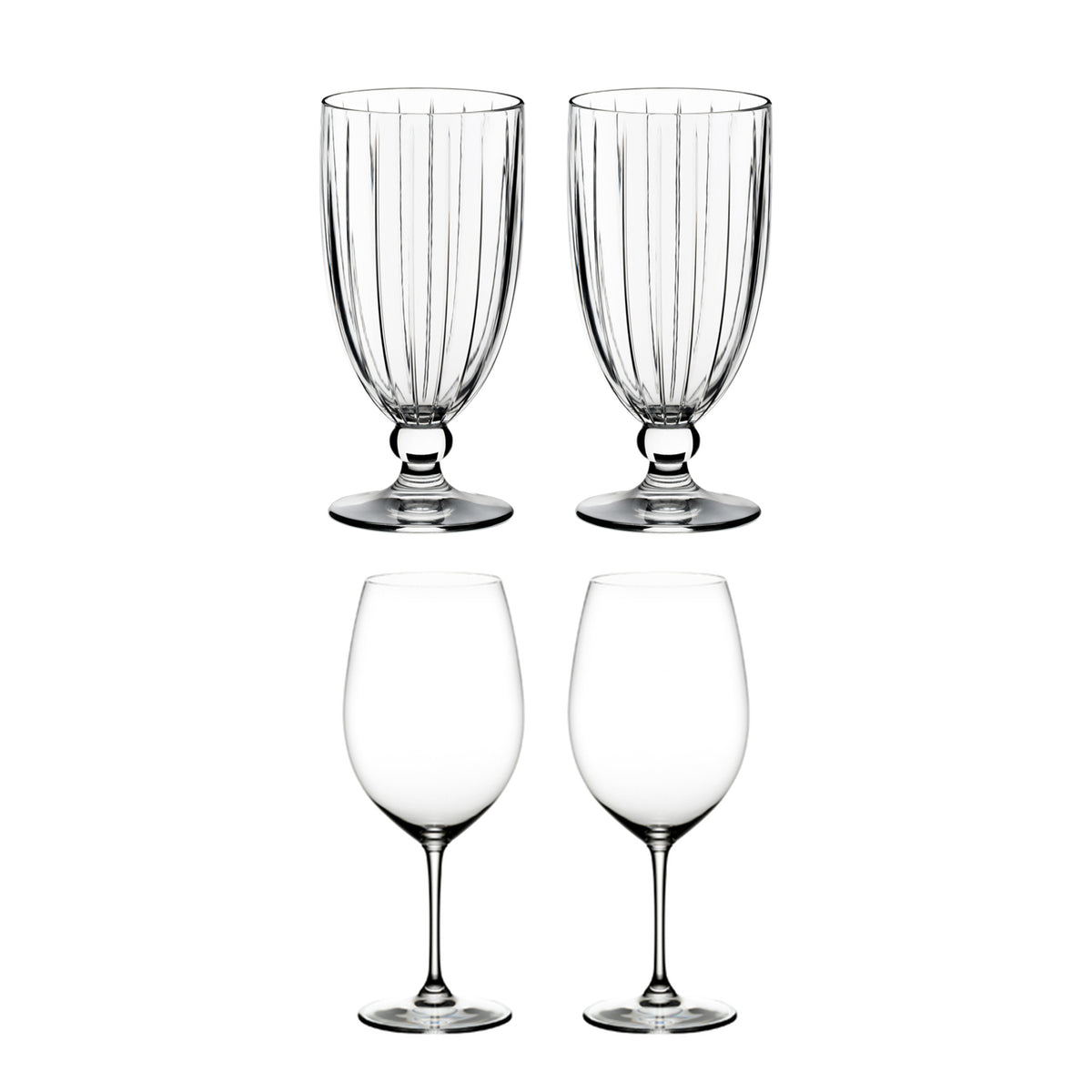 Riedel Classic Crystal Tall All-Purpose Glass & Grand Cru Wine Glass, Set of 4