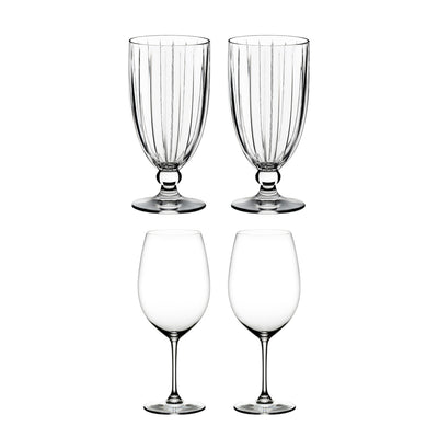 Riedel Classic Crystal Tall All-Purpose Glass & Grand Cru Wine Glass, Set of 4