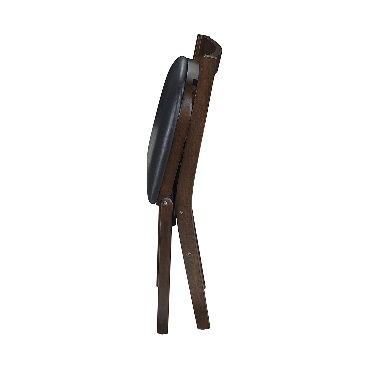 MECO Stakmore Wood Upholstered Seat Folding Chair Set, Espresso (2 Pack) (Used) - VMInnovations
