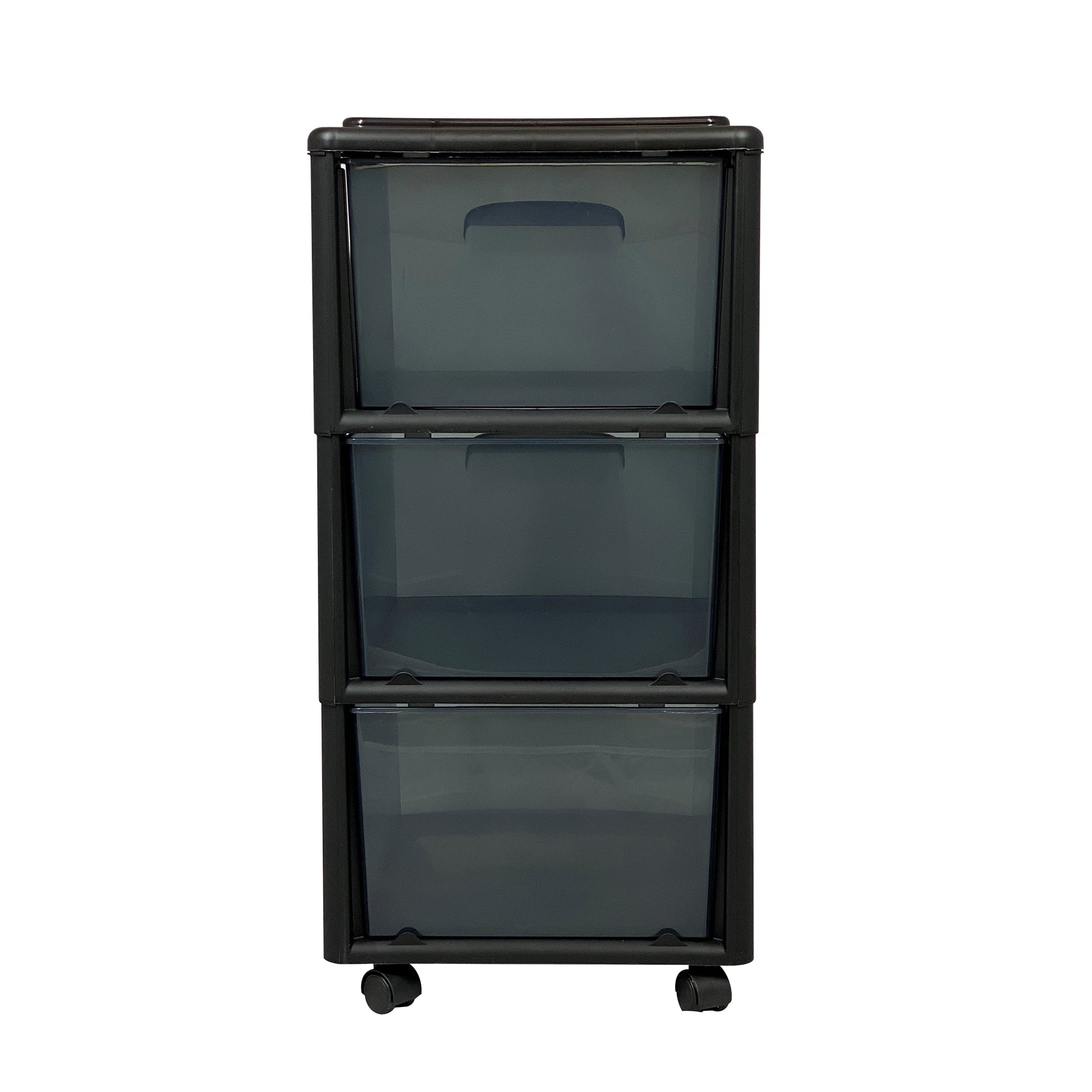 Homz 25-inch Tall Plastic 3 Wheeled Drawer Home Storage Organizer Cart (2 Pack) - VMInnovations
