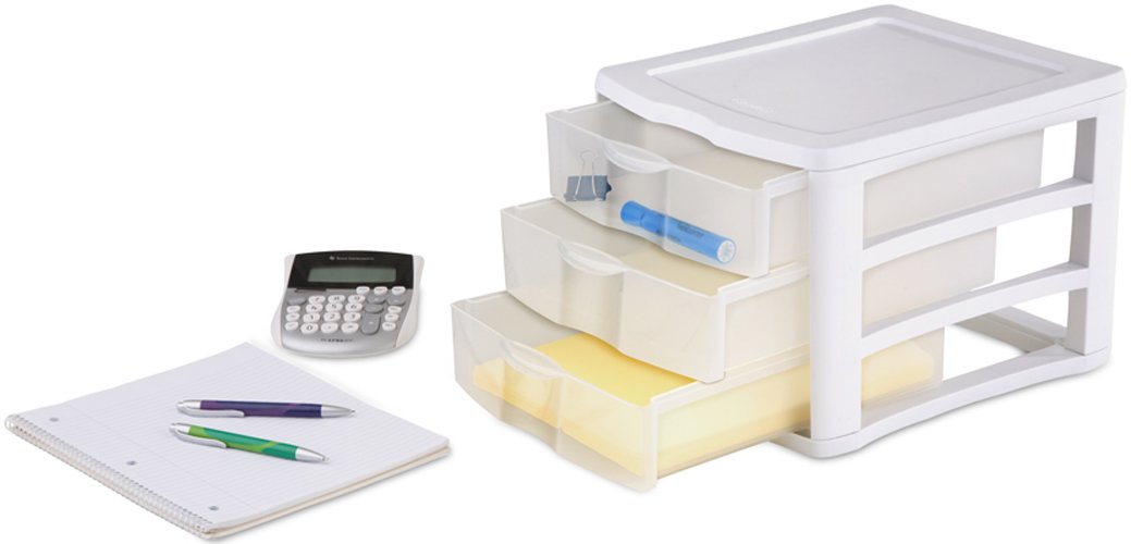 Sterilite ClearView Compact Portable 3 Storage Drawer Organizer Cabinet (5 Pack)