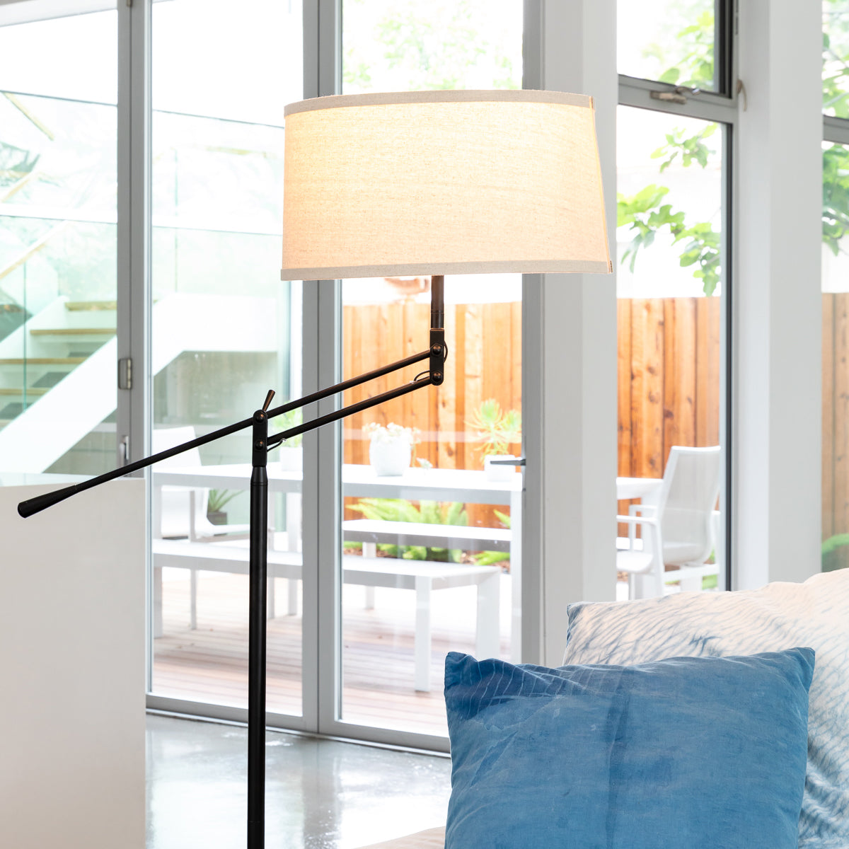 Brightech Ava Tall Standing Floor Lamp Pole w/ LED Light Bulb, Black (Used) - VMInnovations