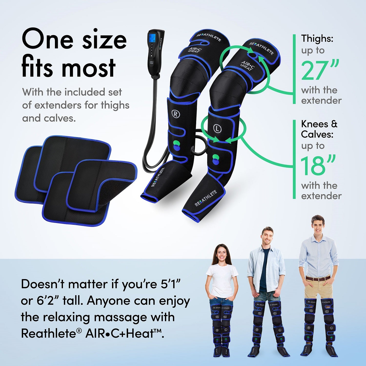 REATHLETE Compression Heating Pad Massage Boots w Controller (Open Box) (2 Pack) - VMInnovations