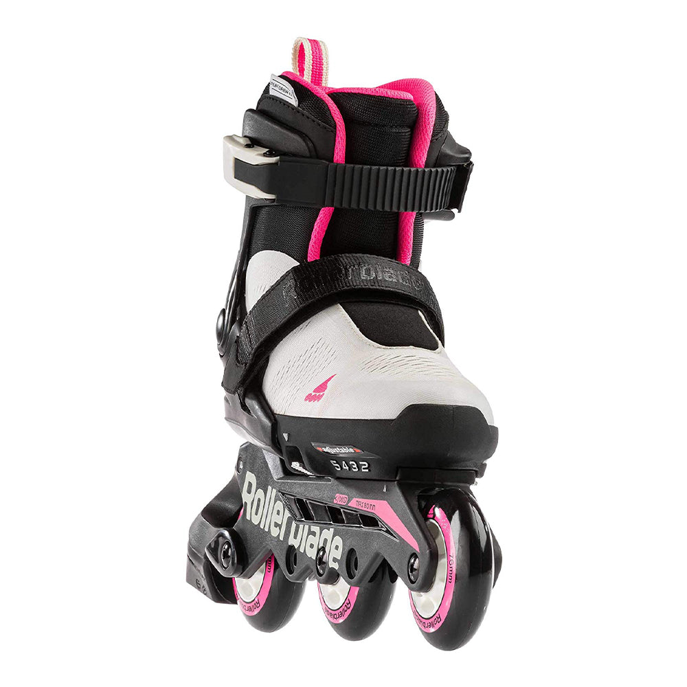 Rollerblade Microblade 3WD Inline Roller Skates for Kids, Gray & Pink (Open Box)
