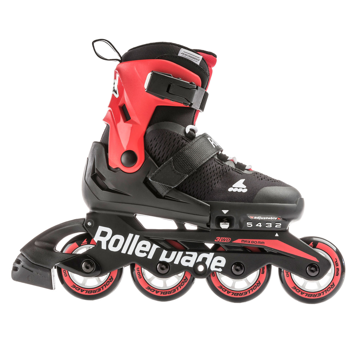 Rollerblade USA Microblade Boys Adjustable Inline Skate, Size 2-5, Red (Used)