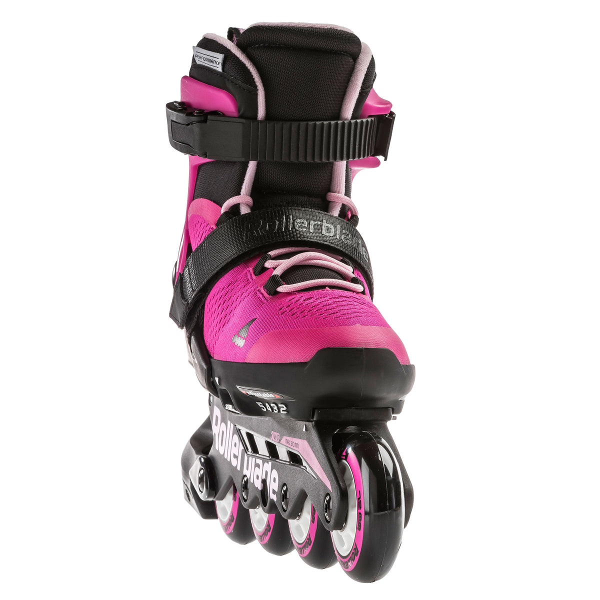 Rollerblade USA Microblade Girls Adjustable Fitness Inline Skate Size 5, Pink