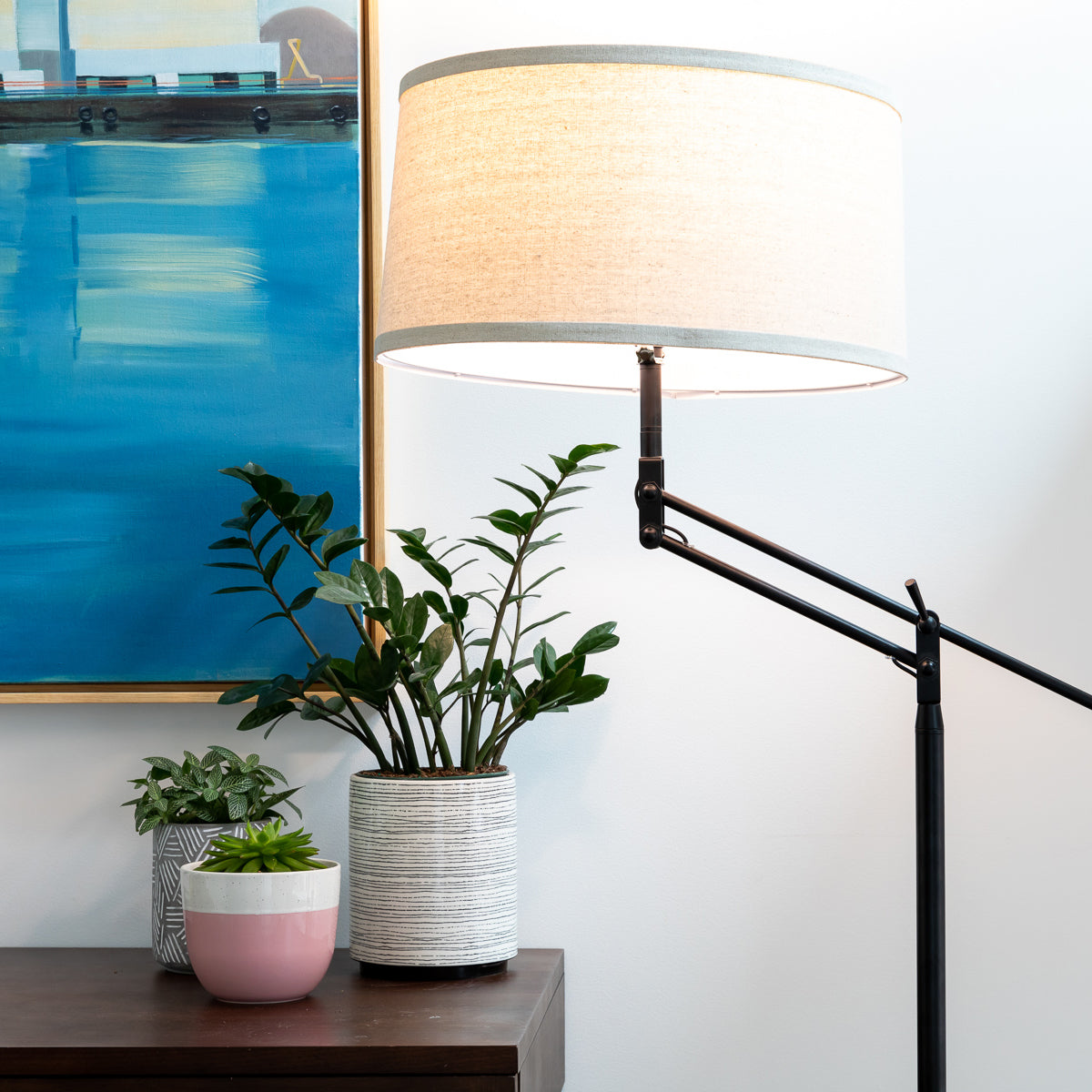 Brightech Ava Tall Standing Floor Lamp Pole w/ LED Light Bulb, Black (Used) - VMInnovations